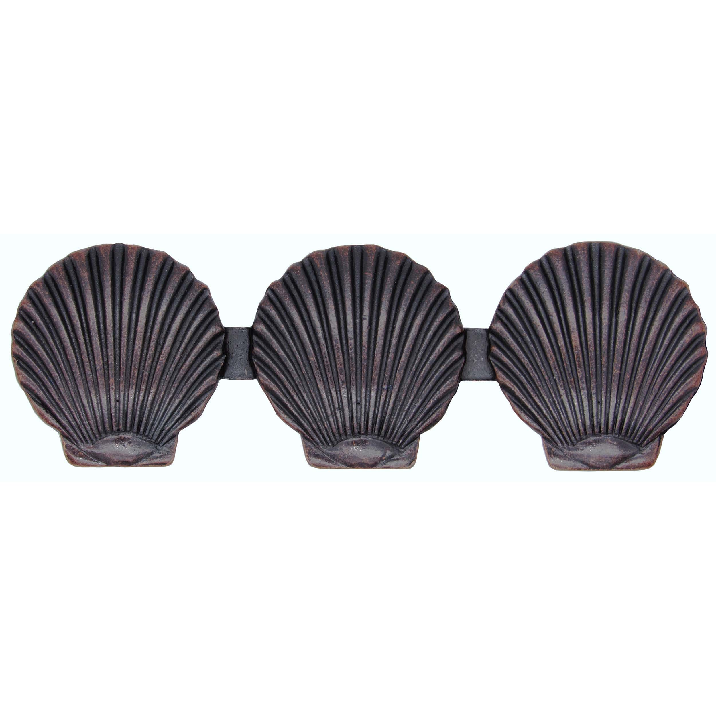 Triple Scallop Seashell Pull, Oil Rubbed Bronze