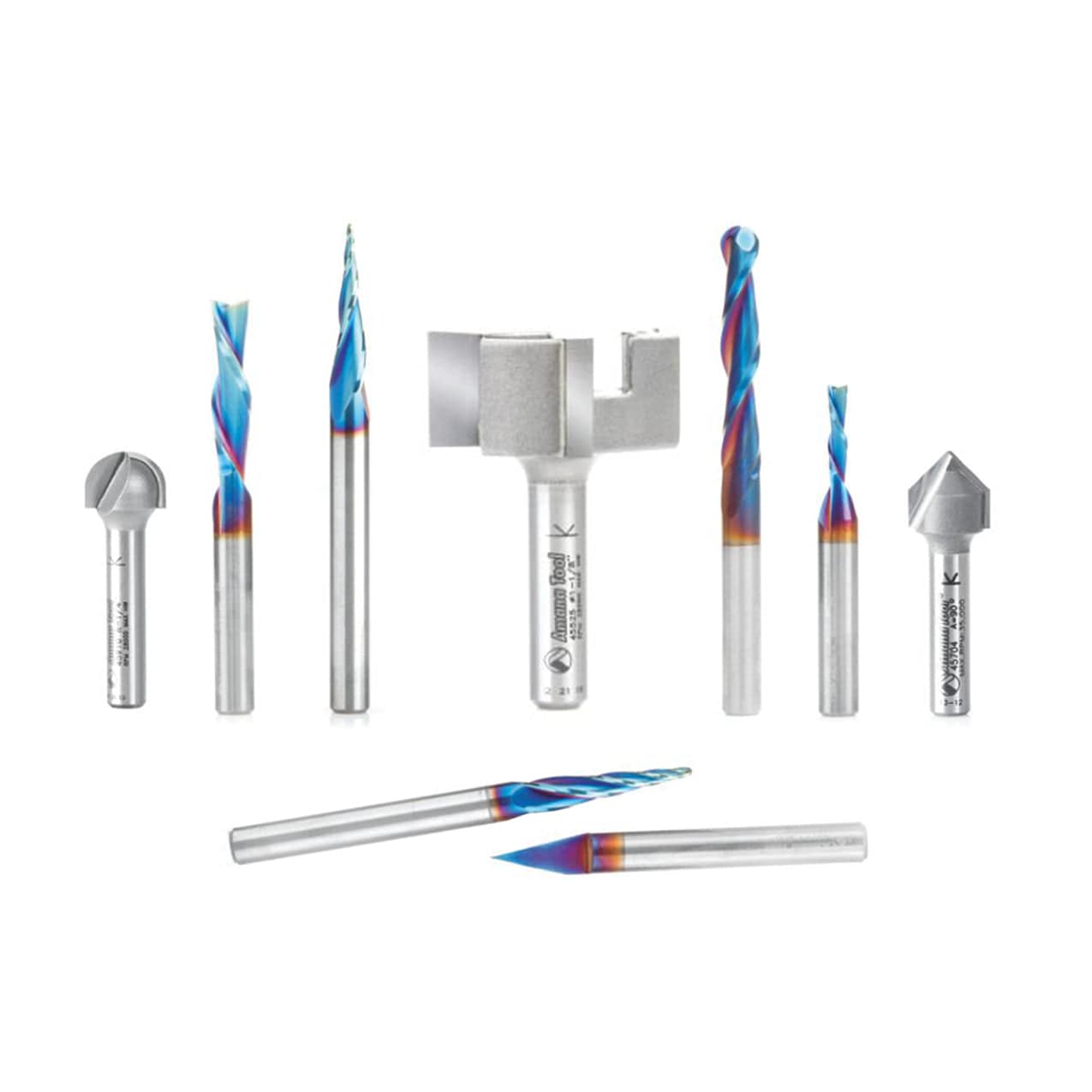 9-piece Spektra CNC Bit Set by Amana Tool