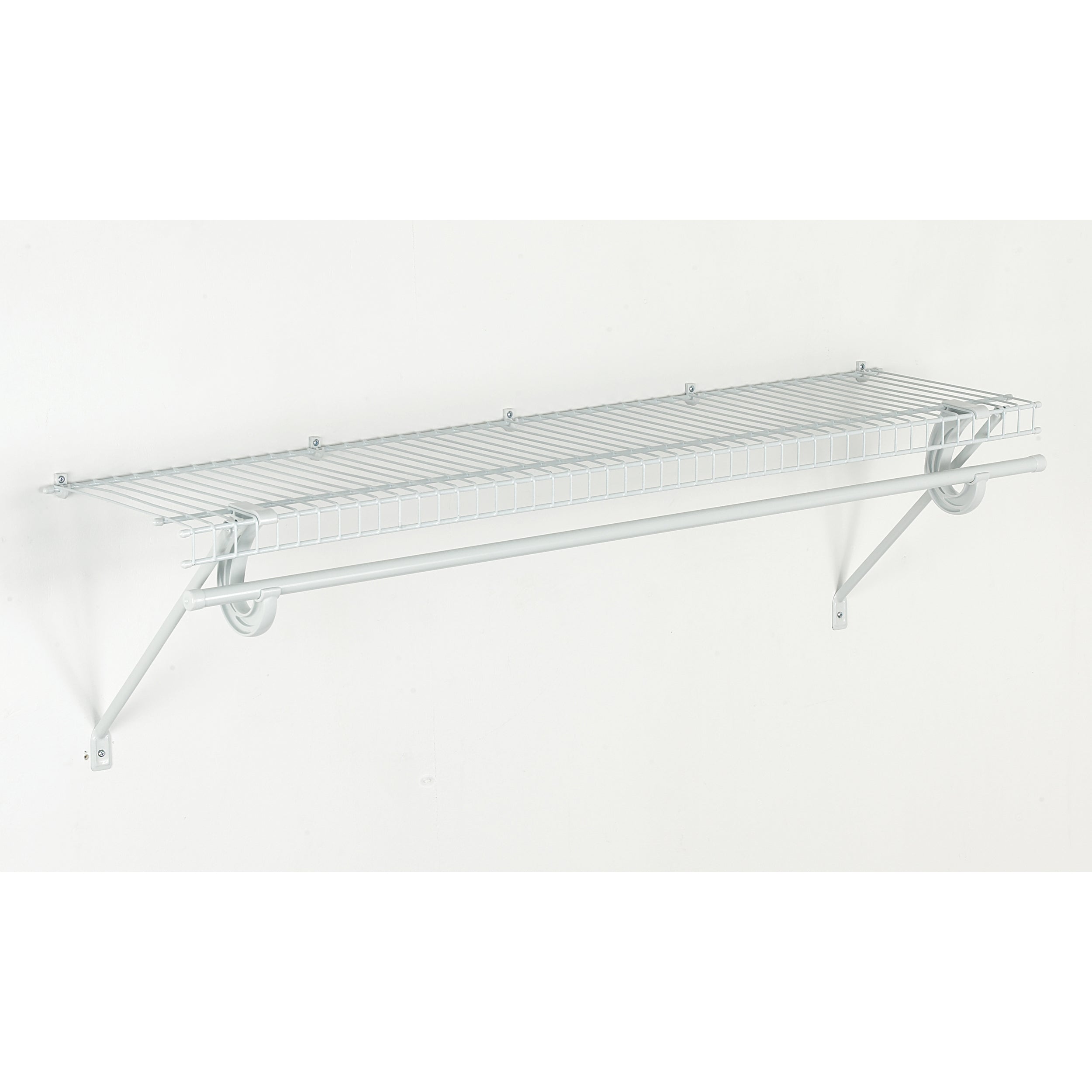 SuperSlide Ventilated Shelf Kit with Hang Rod 48" W x 12" D, White