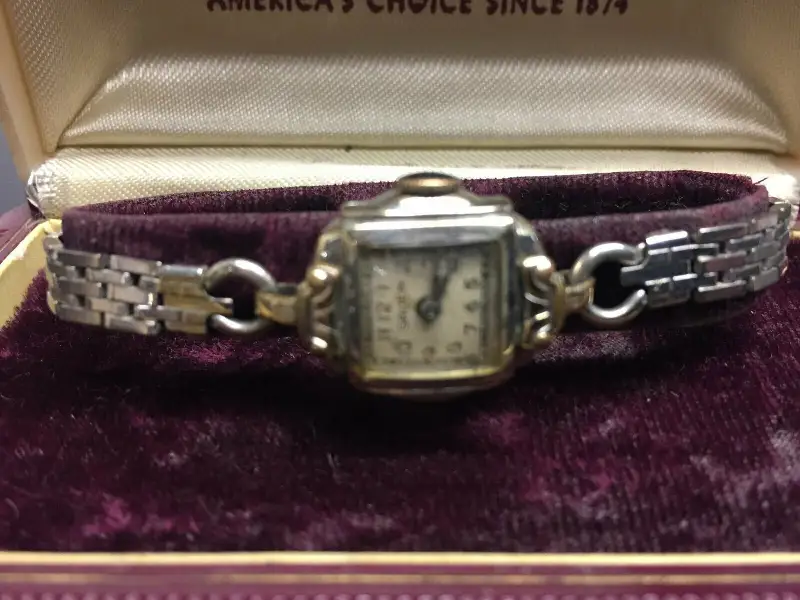 VINTAGE GRUEN LADIES ART DECO LADIES 10K RGP IN ORIGINAL WATCH CASE COLLECTOR