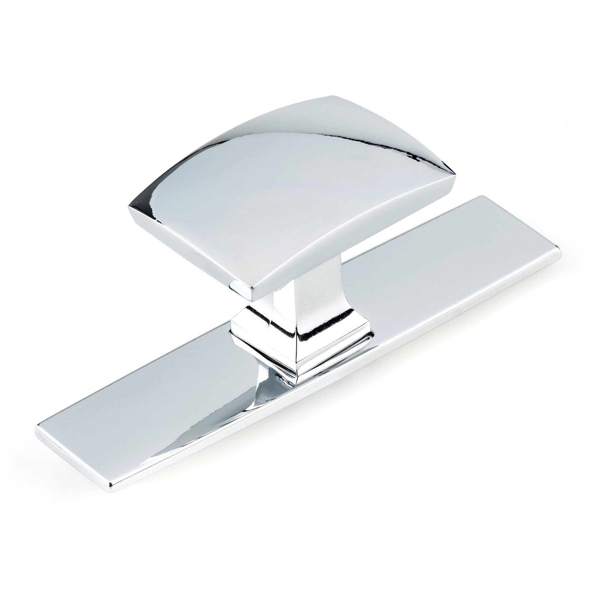 Contemporary Knob, 3-17/32" x 1-7/32", Chrome