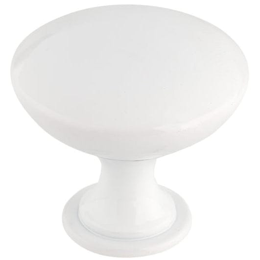 Contemporary Knob, 1-9/16" D, White