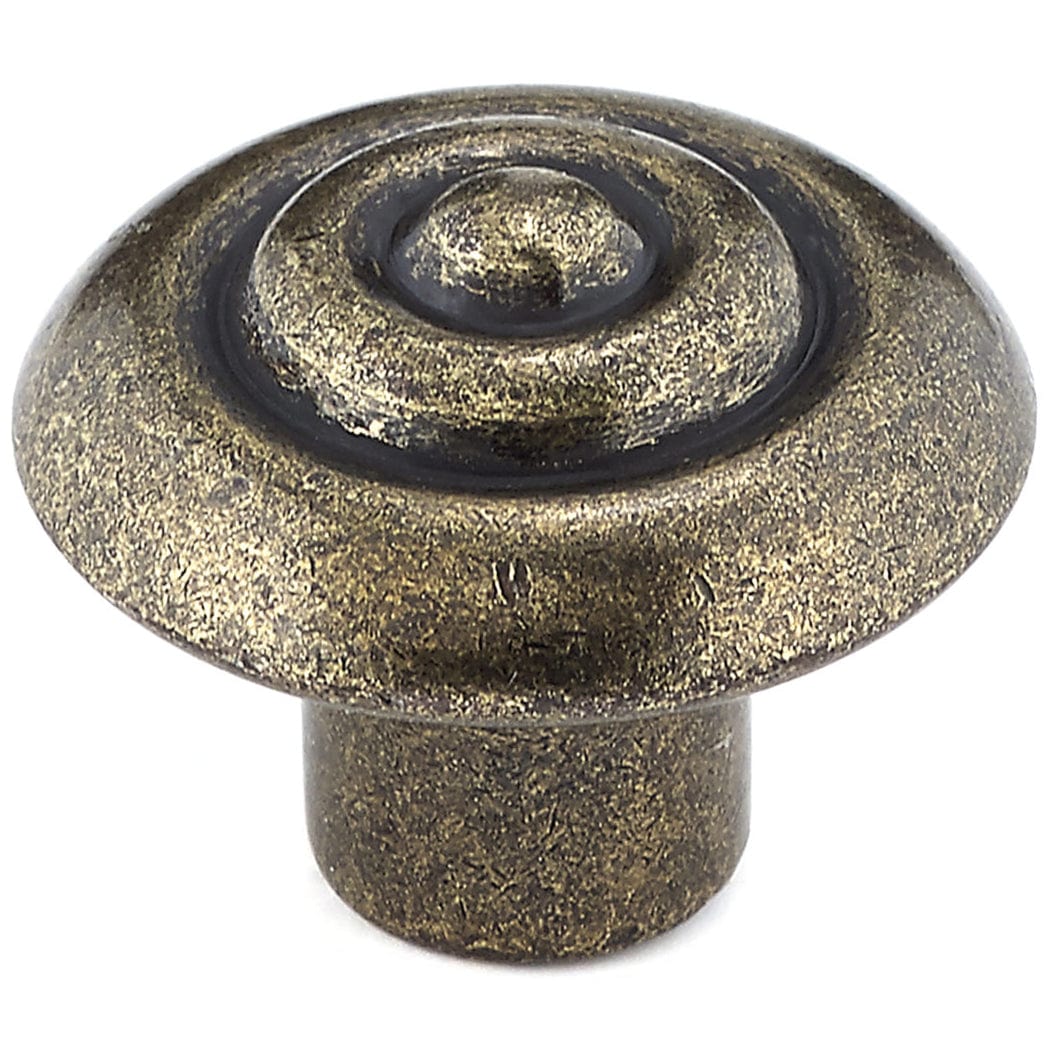 Traditional Knob, 1-1/4" D, Burnished Brass