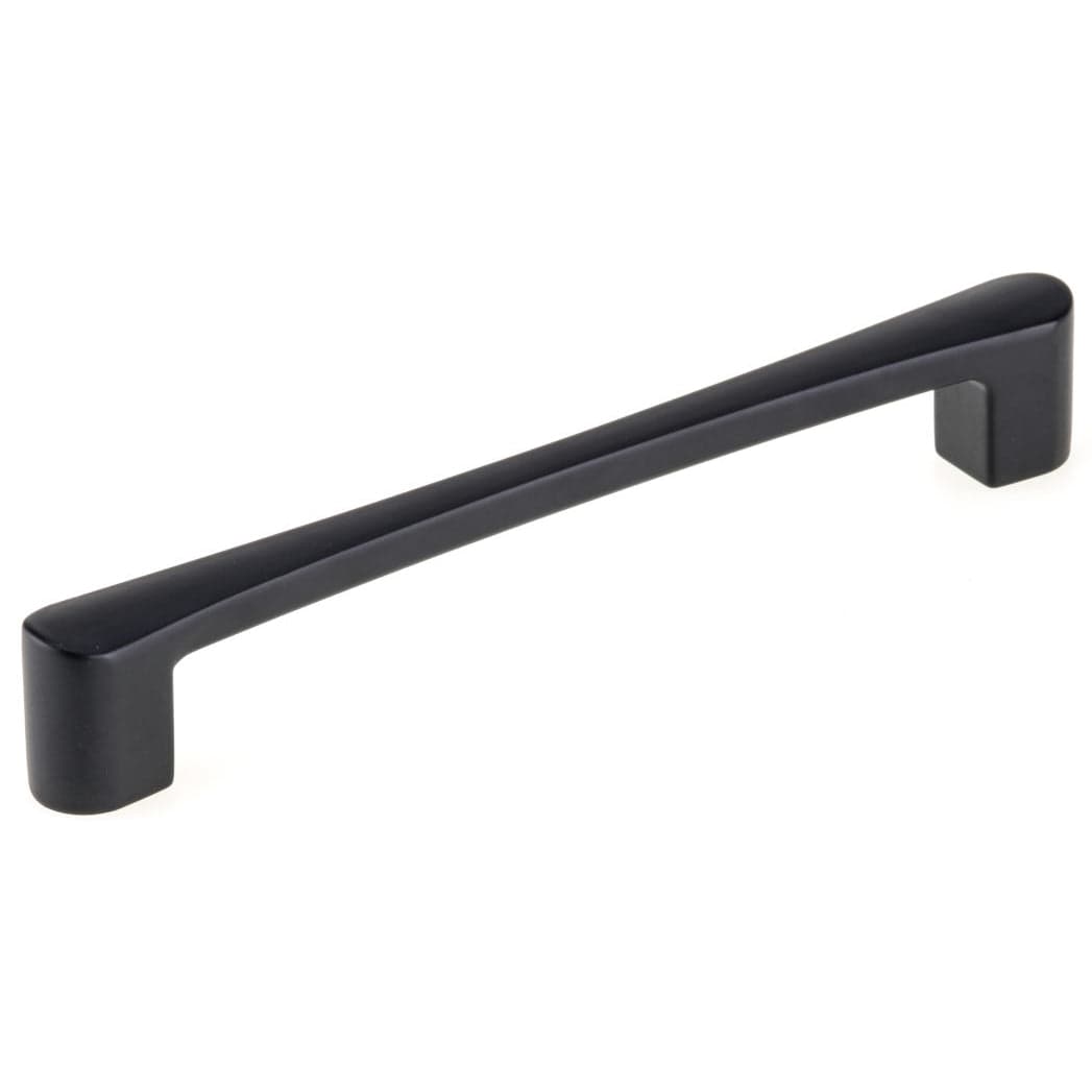 Contemporary Metal Pull with Rounded Flared Ends - 6-5/16" Center-to-Center - 6-15/16" OL - Matte Black