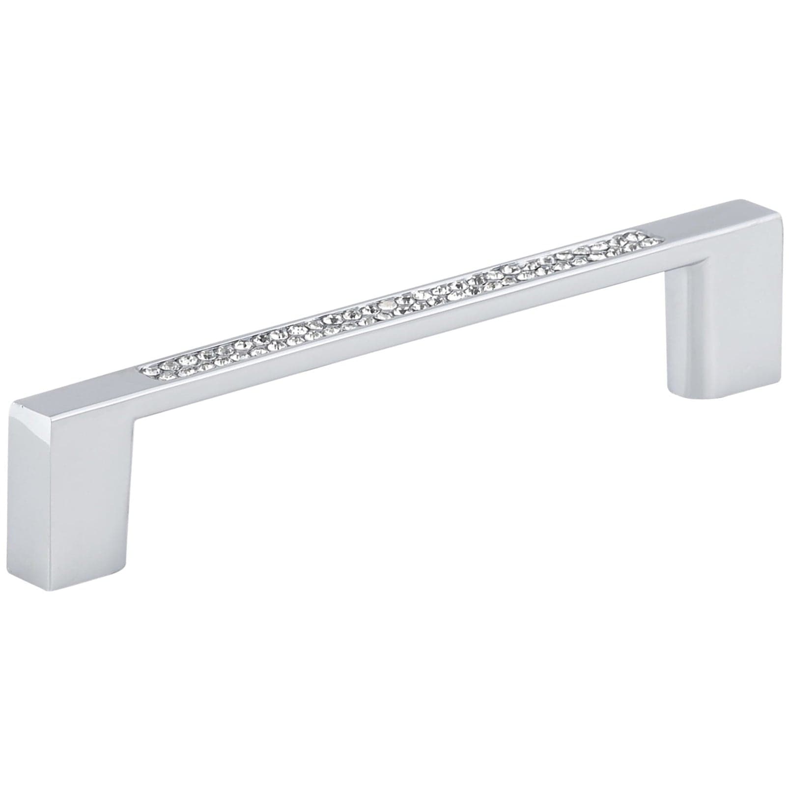 Contemporary Pull, 3-3/4" Center-to-Center, Chrome, Crystal