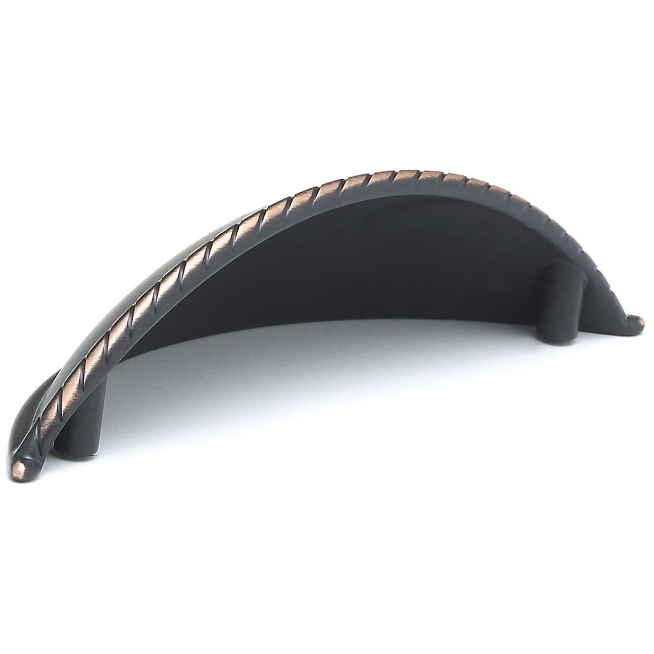 Traditional Cup Pull with Braided Rope Detail - 3-3/4" Center-to-Center - 5" OL - Brushed Oil-Rubbed Bronze