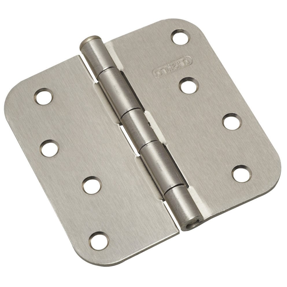 4" (102 mm) Full Mortise Butt Hinge 5/8" Radius Brushed Nick, 1 Pair
