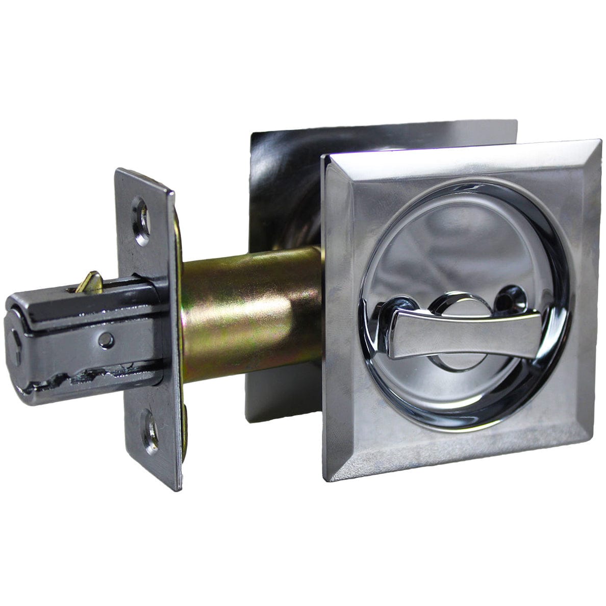 2-7/16" (62 mm) Pocket Door Pull Square Chrome Privacy