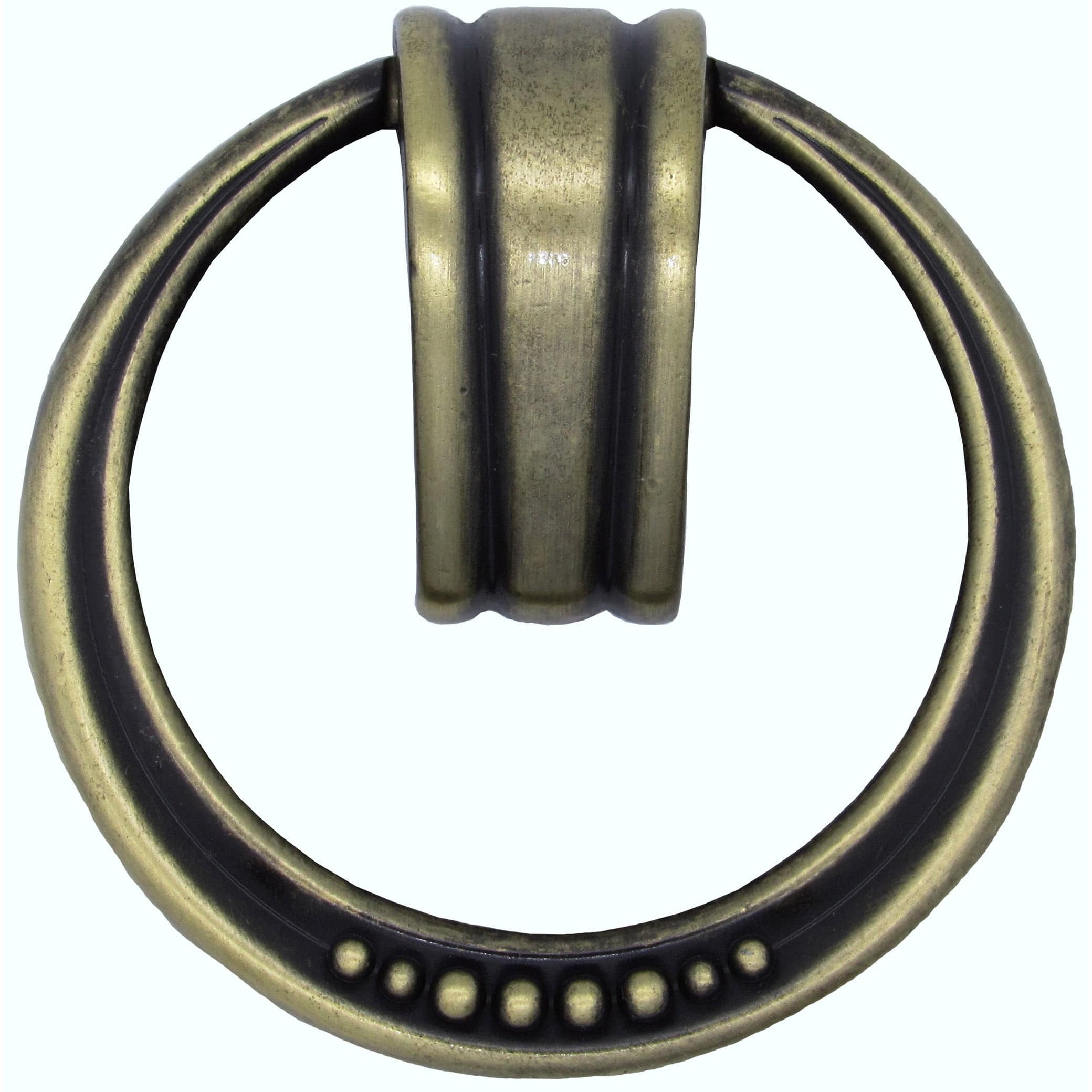 Beaded Elegance Ring Pull Satin Brass