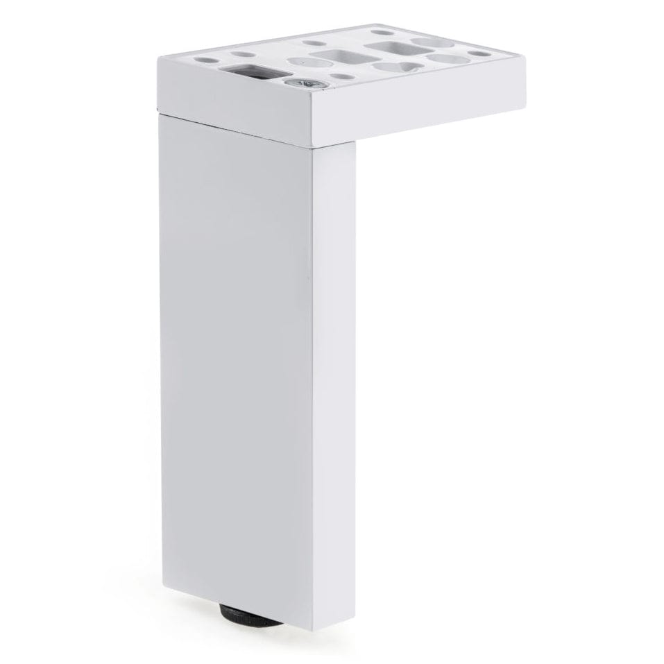 13-3/4" (350 mm) Adjustable Contemporary Versatile T or L Shaped Furniture Leg Glossy White