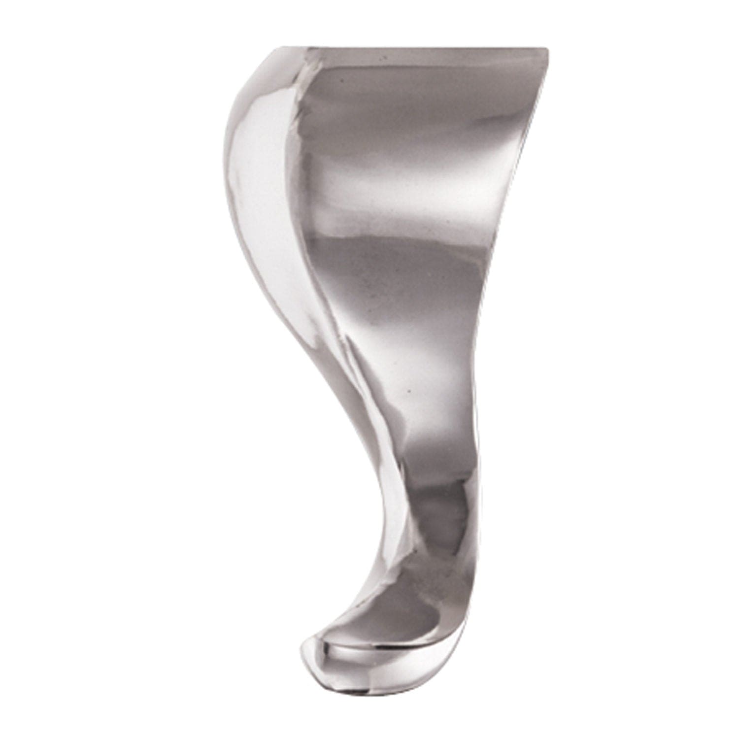 6" (152 mm) Curved Furniture Leg Polished Aluminum
