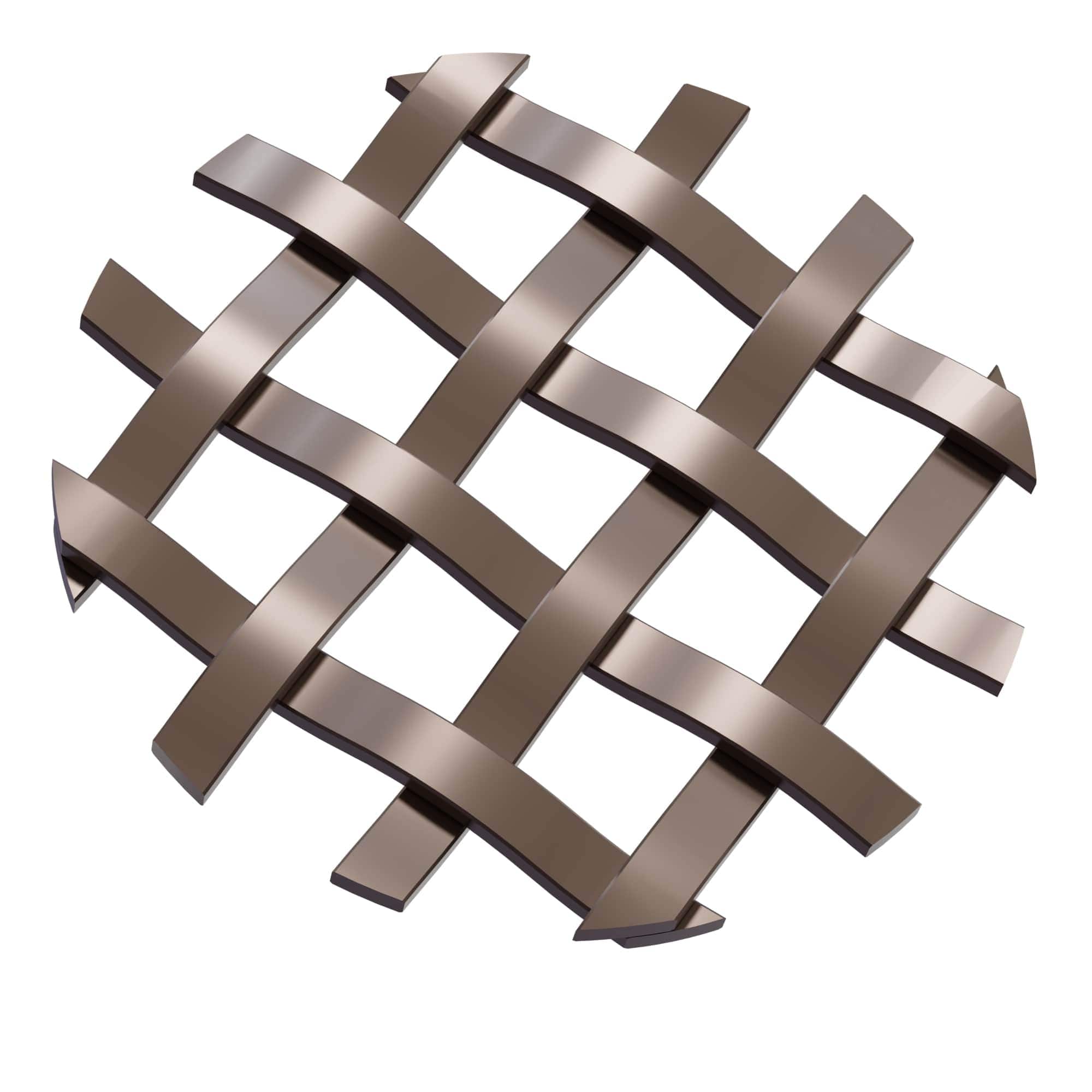 .375'' Single Flat Diamond Decorative Grille - Antique Brass, 18''W x 48''L Sheet