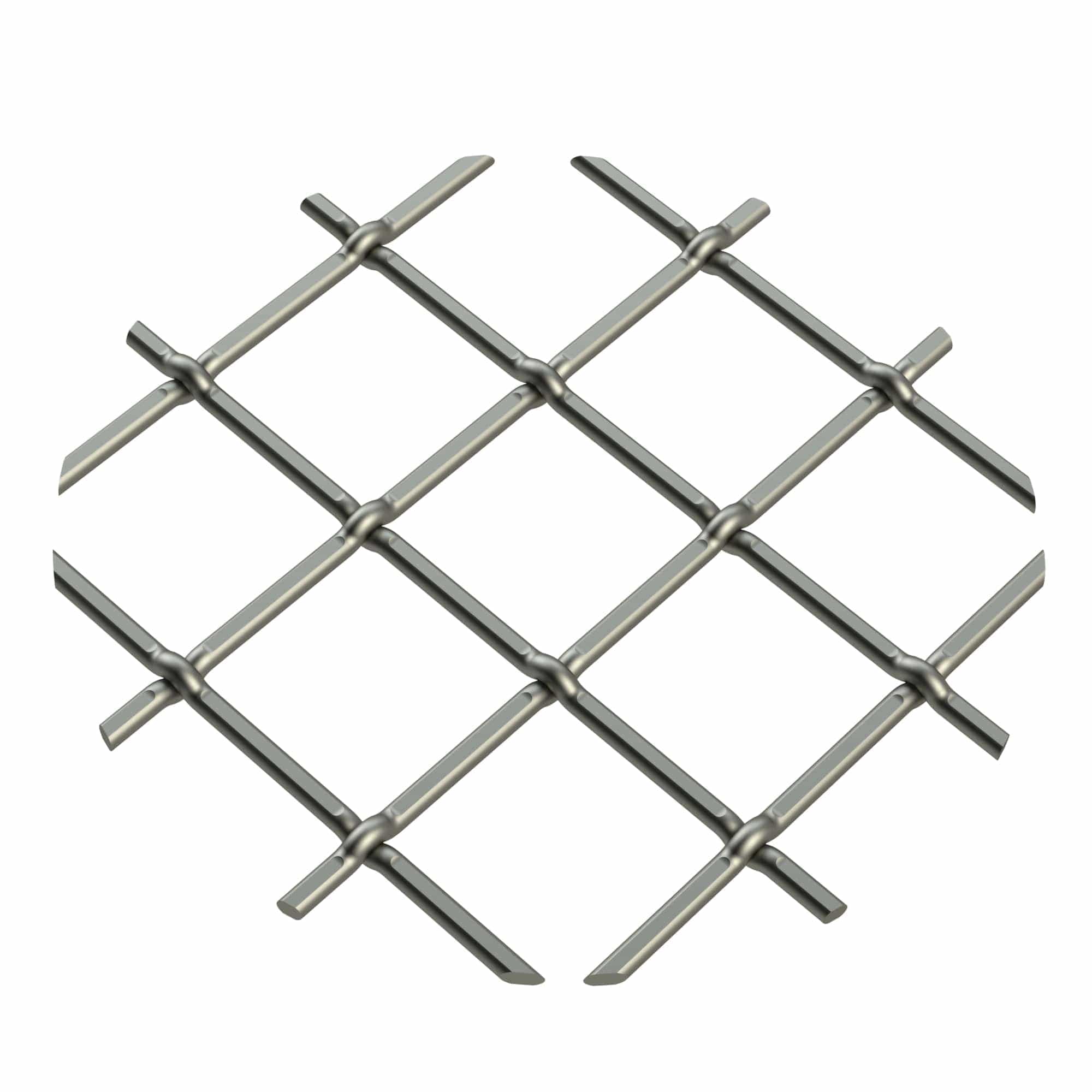 .75" Multi-Crimp Single Diamond Decorative Grille - Antique Pewter, 36" W x 24" L Sheet