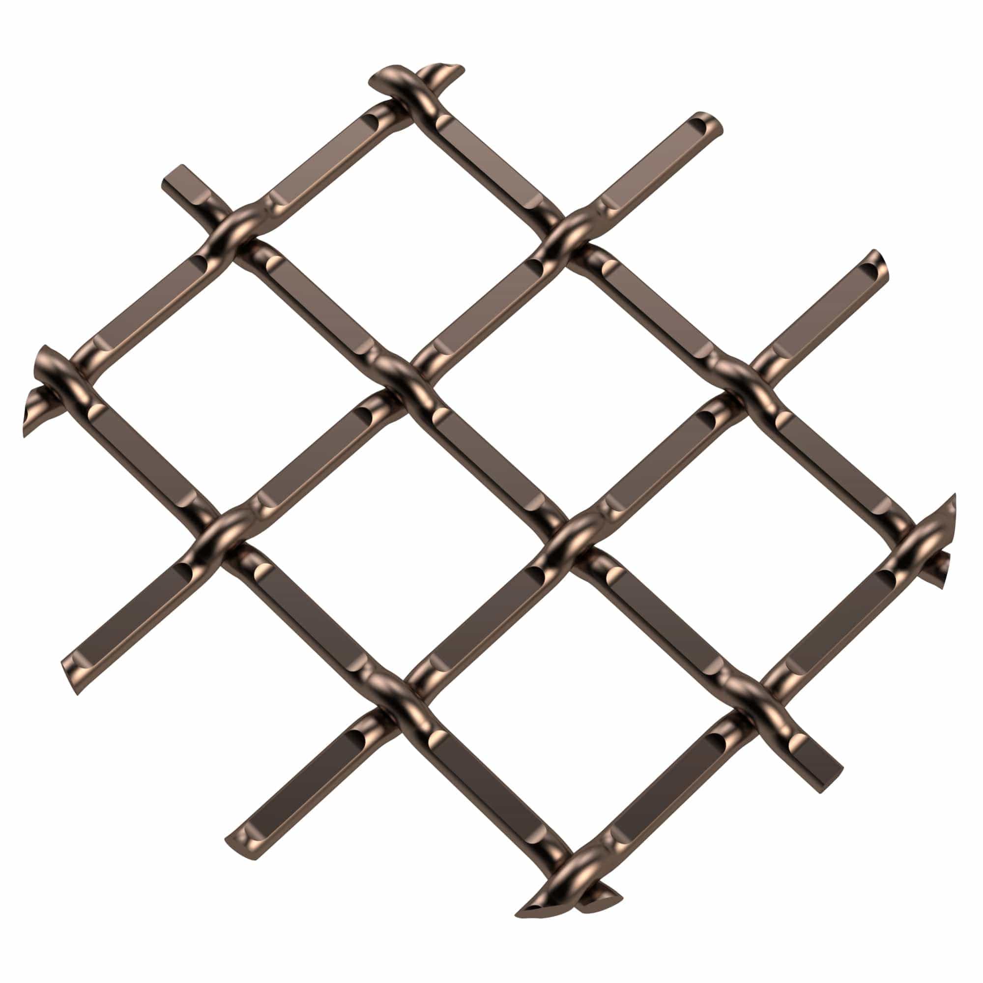 .5" Round Single Diamond Decorative Grille - Antique Brass, 36" W x 48" L Sheet