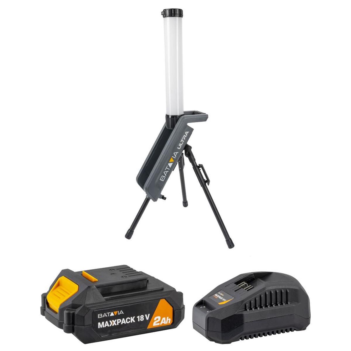 18V Hybrid LED Work Light 360 – Incl. 2.0Ah Battery and Charger