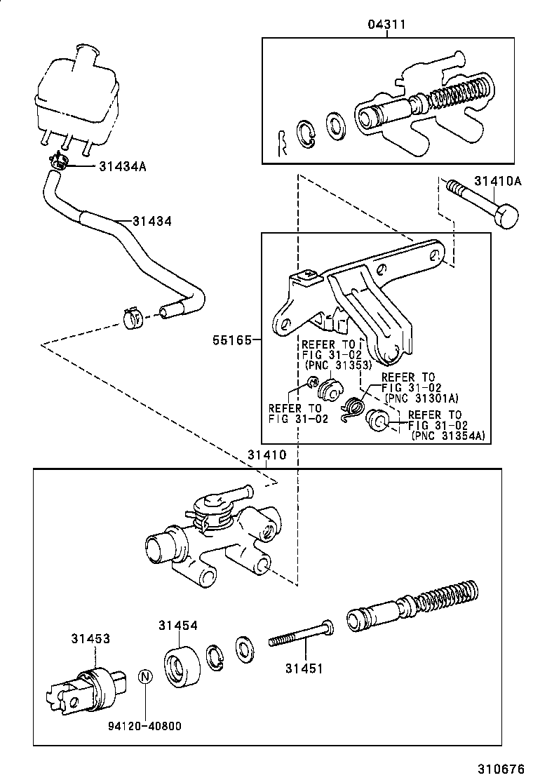 Cylinder Kit, Clutch Master Toyota, 04311-36111