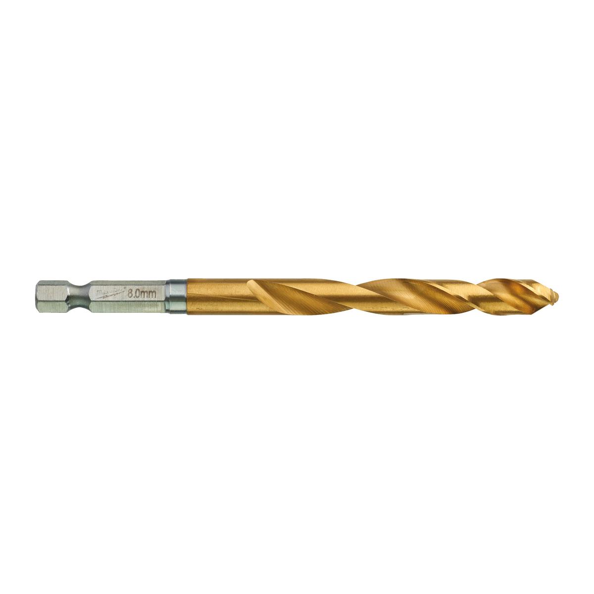 Milwaukee metal drill HSS-G TiN RED HEX 8.0x70mm SHOCKWAVE 4932478183