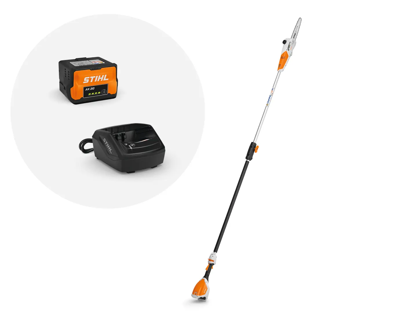 Stihl LA02 200 0018 HTA 50 Battery Pole Pruner Set w/battery & charger