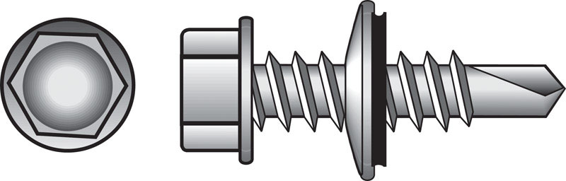 Hillman 561050 1/4 in. Ga. X 1 in. L Hex Hex Washer Head Self-Drilling Screws 100 pk