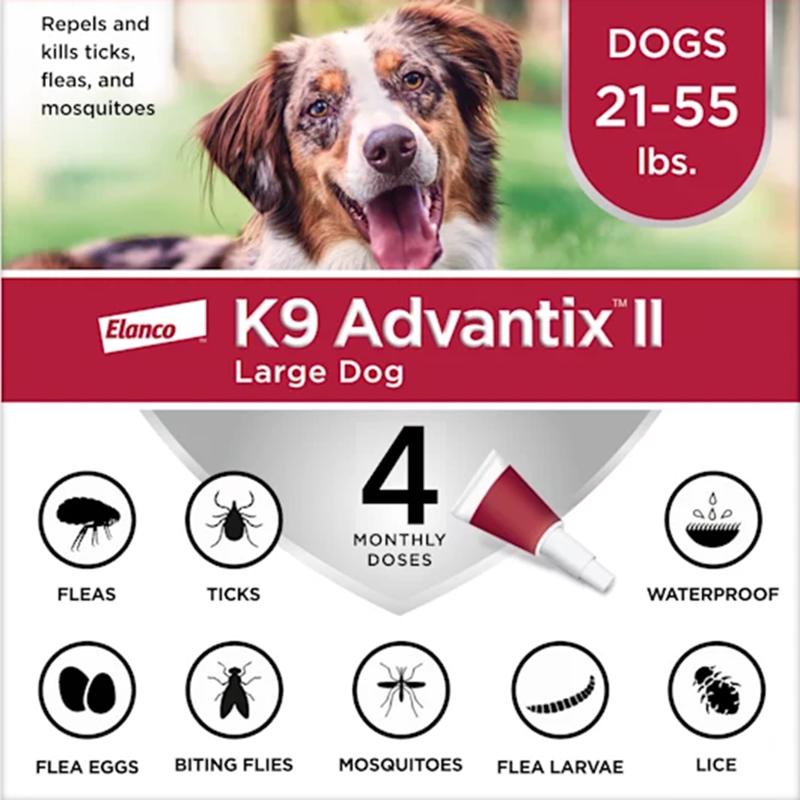 Elanco 81520399-AXR K9 Advantix II Liquid Dog Flea Drops Imidacloprid/Permethrin/Pyriproxyfen 0.34 oz