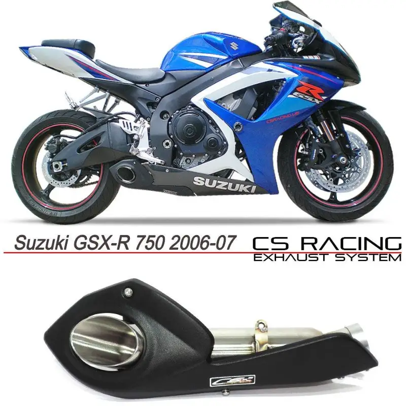 2006-07 Suzuki GSX-R 600 | GSX-R 750 CS Racing Slip-on Exhaust | Muffler + dB Killer