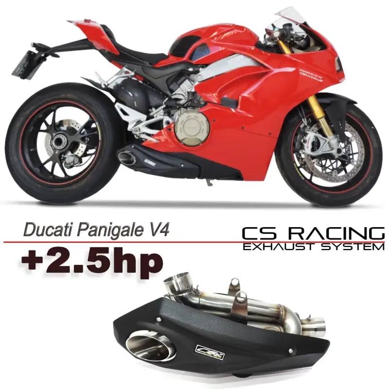 2018-24 Ducati Panigale V4 V4S CS Racing Slip-on Exhaust | Muffler + dB Killer (+2.5hp)