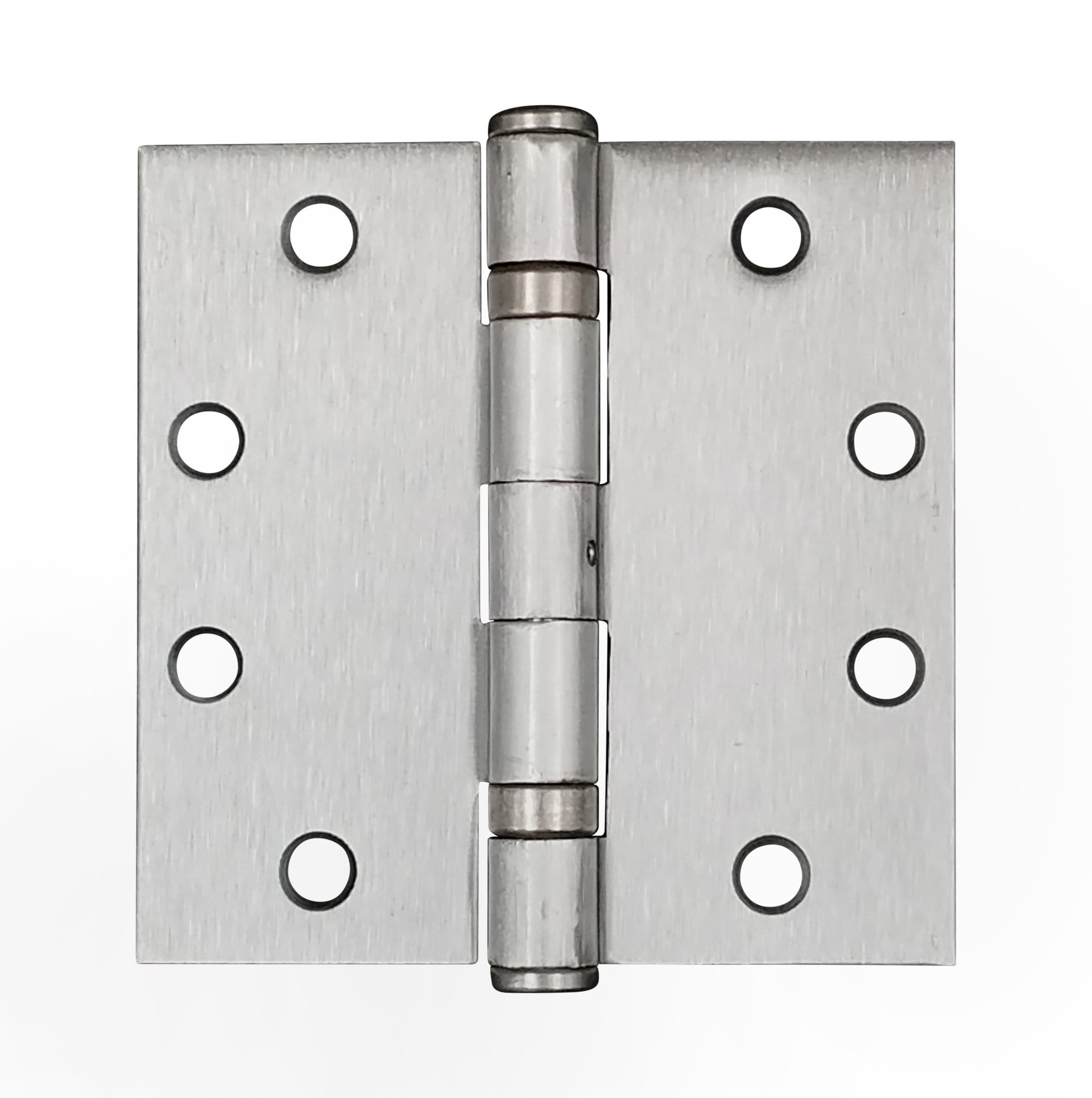 4 1/2" X 4 1/2" With Square Corners Satin Chrome Commercial Ball Bearing Hinge - Sold In Pairs