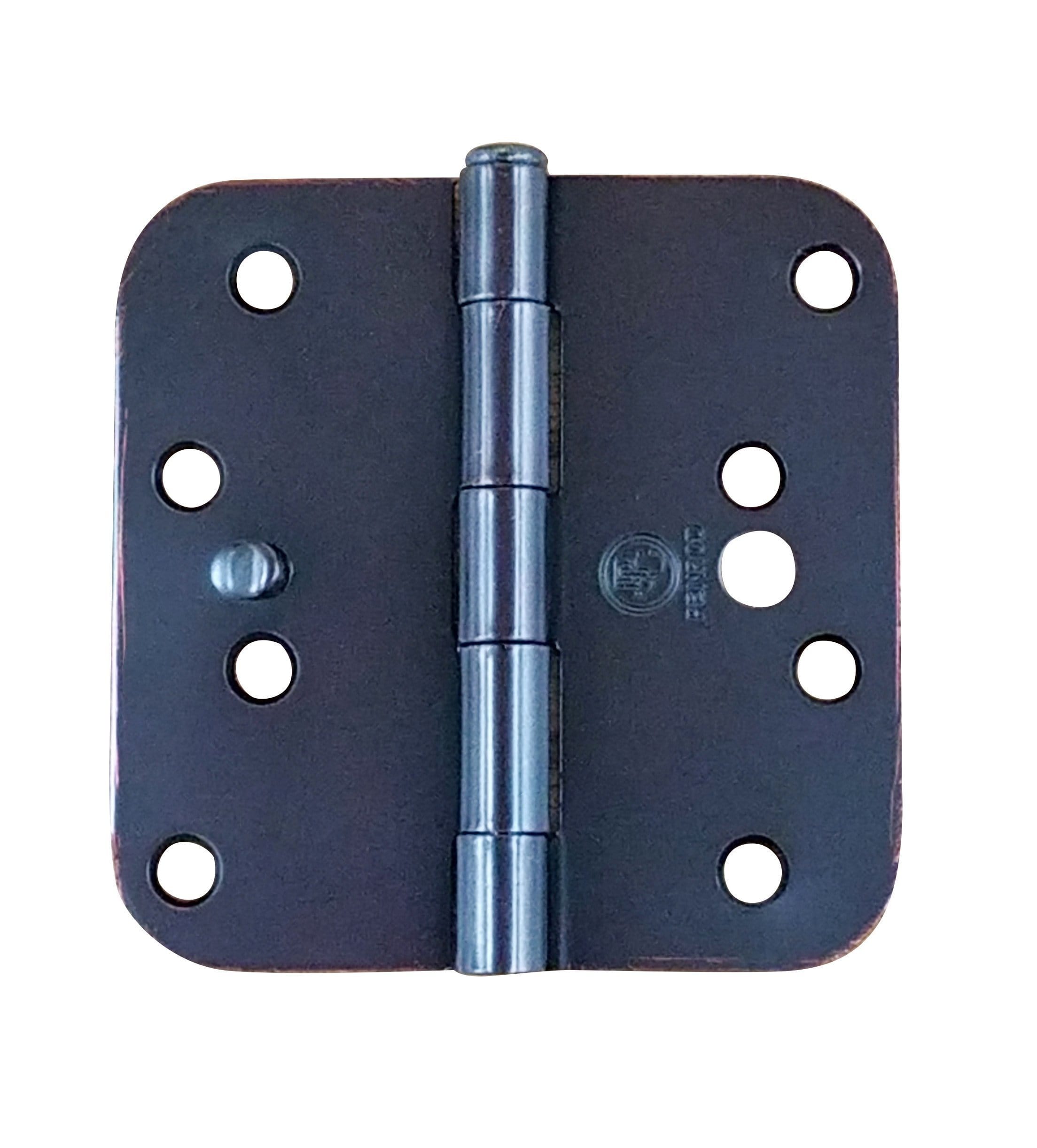 Oil Rubbed Bronze Hinges With Security Tab - 4" Inch With 5/8" Inch Radius Corners - 3 Pack