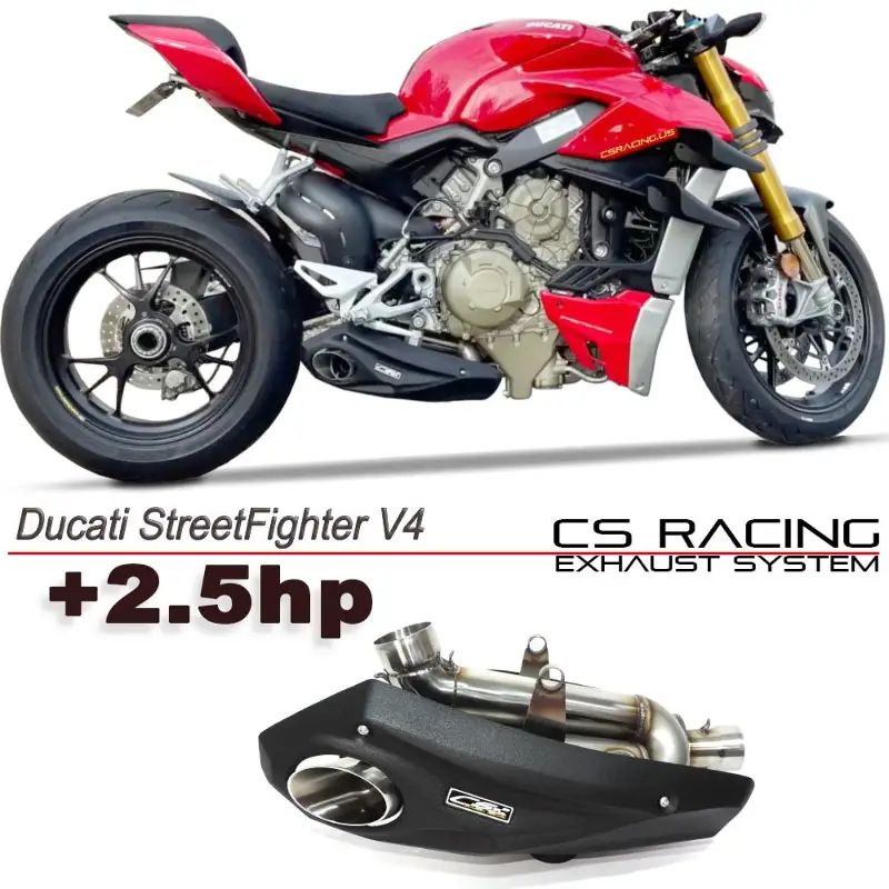 2020-24 Ducati StreetFighter V4 CS Racing Slip-on Exhaust | Muffler + dB Killer (+2.5hp)