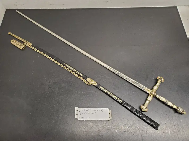 VTG ROBERT SWORD SPAIN ORNATE FRATERNAL RAPIER FANCY SCABBARD SHEATH DRESS JEWEL