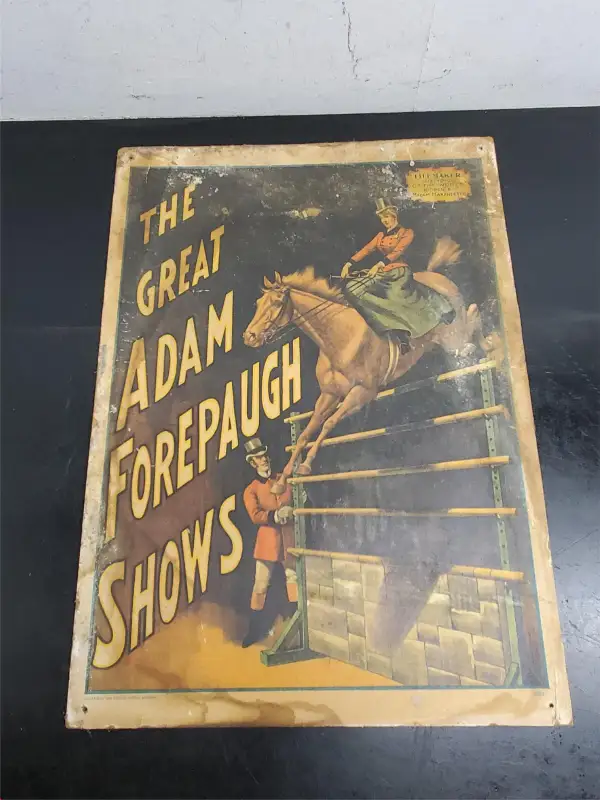 VTG THE GREAT ADAM FOREPAUGH SHOWS POSTER 1960 CIRCUS WORLD MUSEUM 13.5″x19″