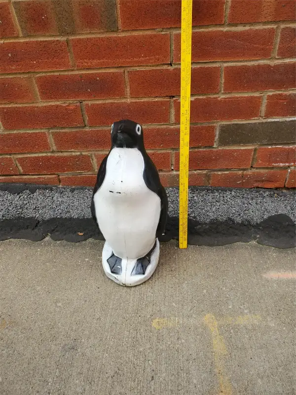 Vtg Union Products Penguin Blow Mold Christmas Winter Lawn Decor 19″ tall
