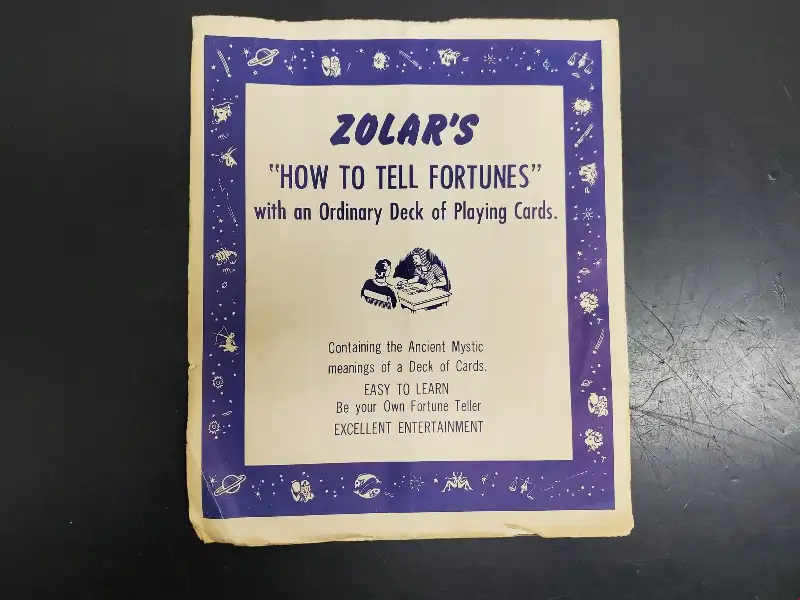 VTG Zolars “How to Tell Fortunes” w/ an Ordinary deck of Playing Cards Book
