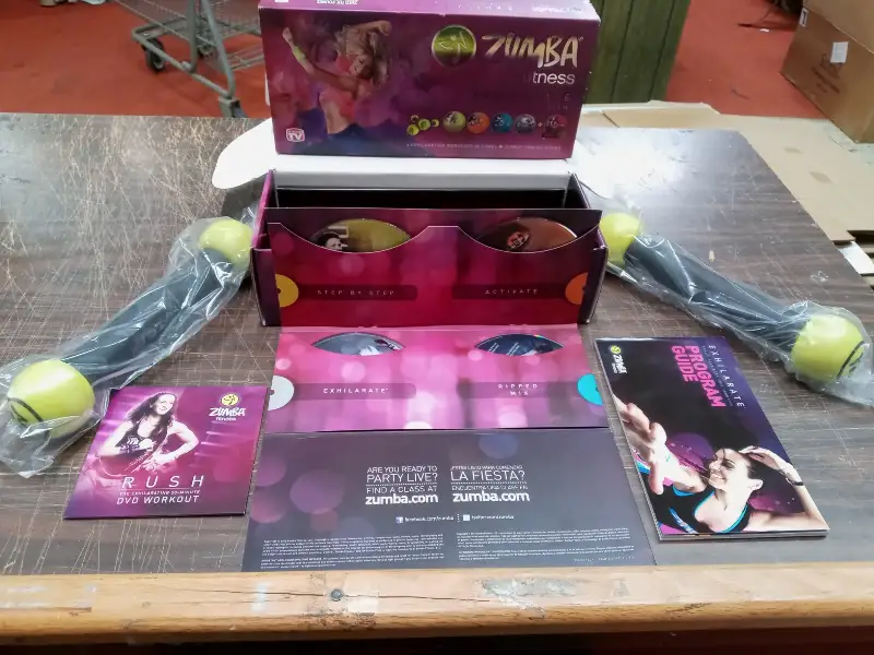 Zumba Fitness Exhilarate Body Shaping System 5-disc DVD Set With Toning Sticks
