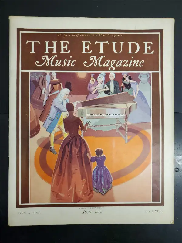 VTG June 1929 The Etude Music Magazine Buying The New Spinet Title Sheet Music