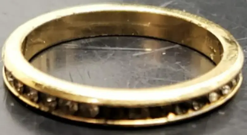 Women’s 14KT Gold Electro-Plate Cubic Zirconia Around Band Ring Jewelry Sz9 Gift