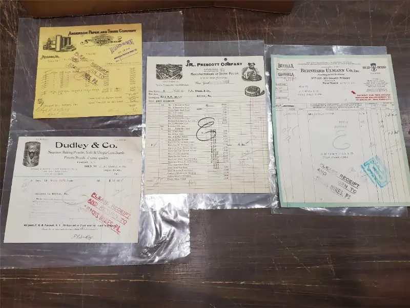 VTG 1922-1930 Various Company Receipts Anderson Dudley Prescott Bernhard Ulmann