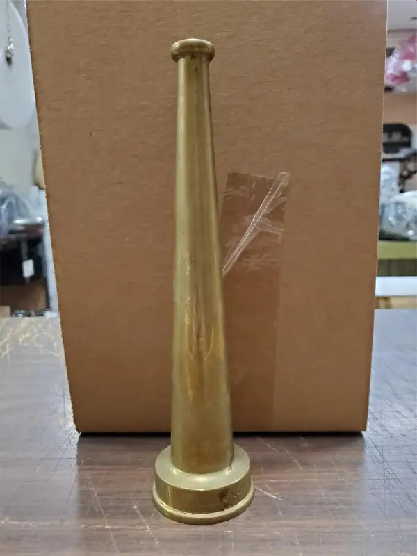Vtg Powhatan B&I Works Ranson W. VA. Firehose Nozzle 10″ Heavy Brass Attachment