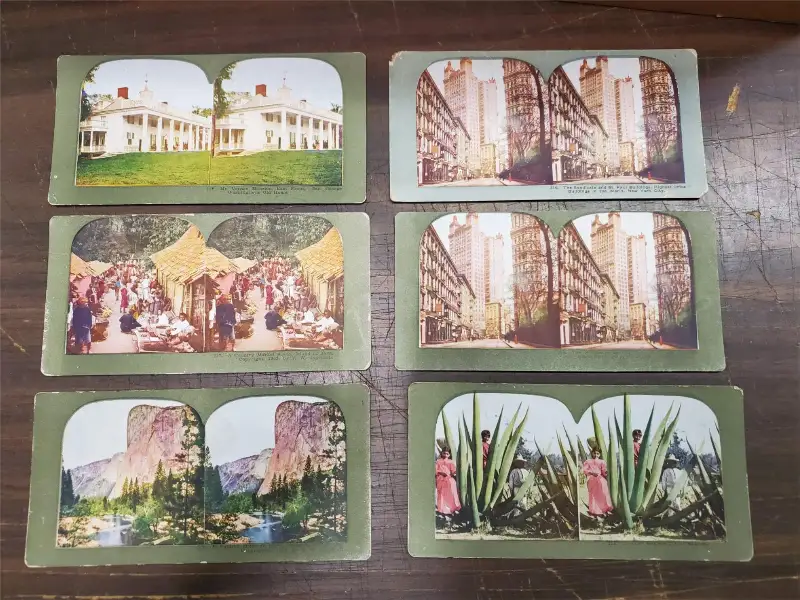 Vtg Stereoview Cards Printed Halftone Impression 1898-1930 Collectibles History