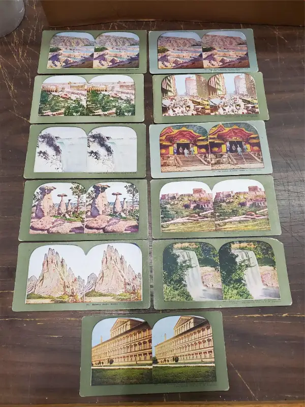 Vtg Stereoview Cards Printed Halftone Impression Japan Zocalo Niagra Minnehaha
