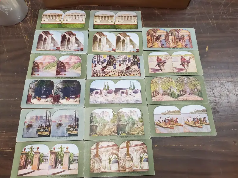 Vtg Stereoview Cards Printed Halftone Impression Colorado Venice Nikko Grotto Ge