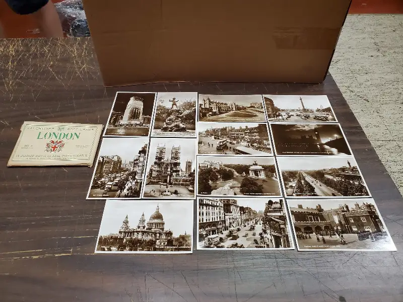Vtg Valentine’s 13 Postcards London Set 3 Choice Views Real Photos Design 5028