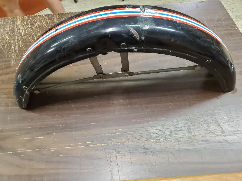 Vtg Red White Blue Boatail Drum Brake Front Fender Harley XLCH Sportster FX OEM