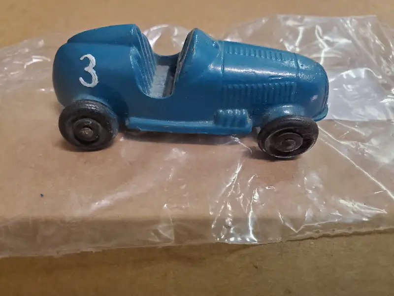 Vtg Tootsietoy Die Cast Metal Midget Racer Car #3 Blue Paint Made In USA Nice!