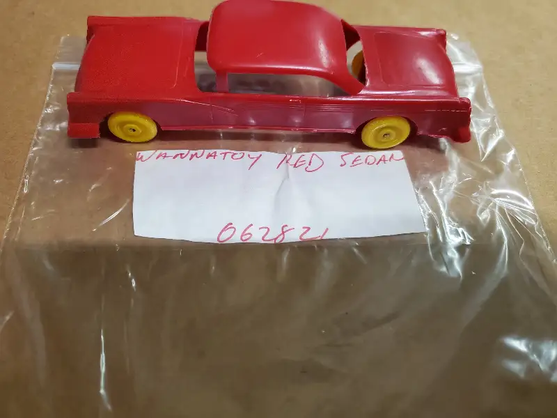 VTG Wannatoy 2 Door Red Coup Car Auto Plastic Made in USA Very Good Shape!!!