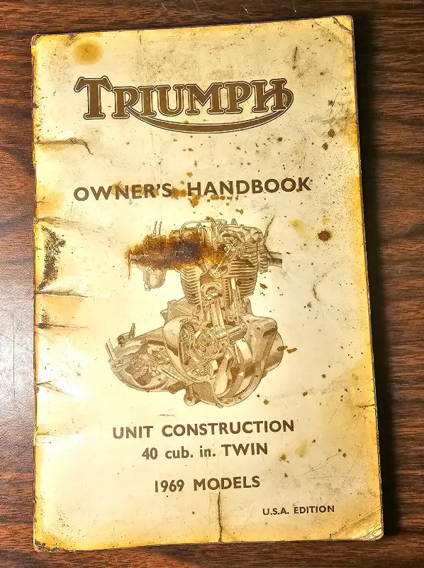 VTG Triumph Engineering 650cc Twin 1969 Unit Construction Owners Handbook