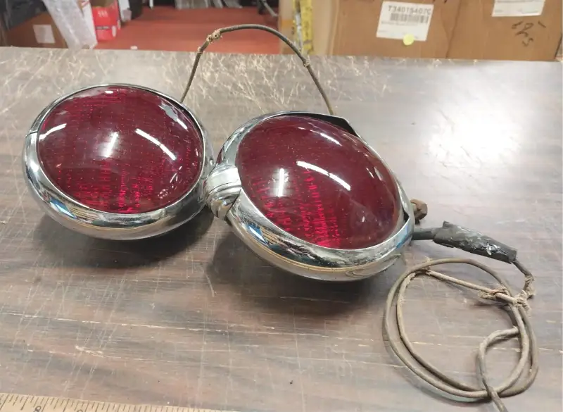 Vtg Unity Spotlights Knucklehead pan Fire Truck Indian Chief Harley Police bike
