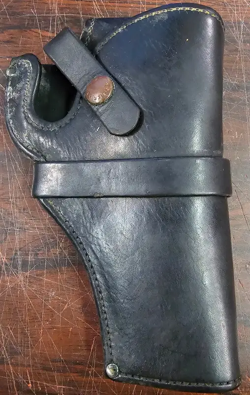 VTG Pre 1950 HH Heiser Maker Denver Colo. Black Leather Handgun Holster