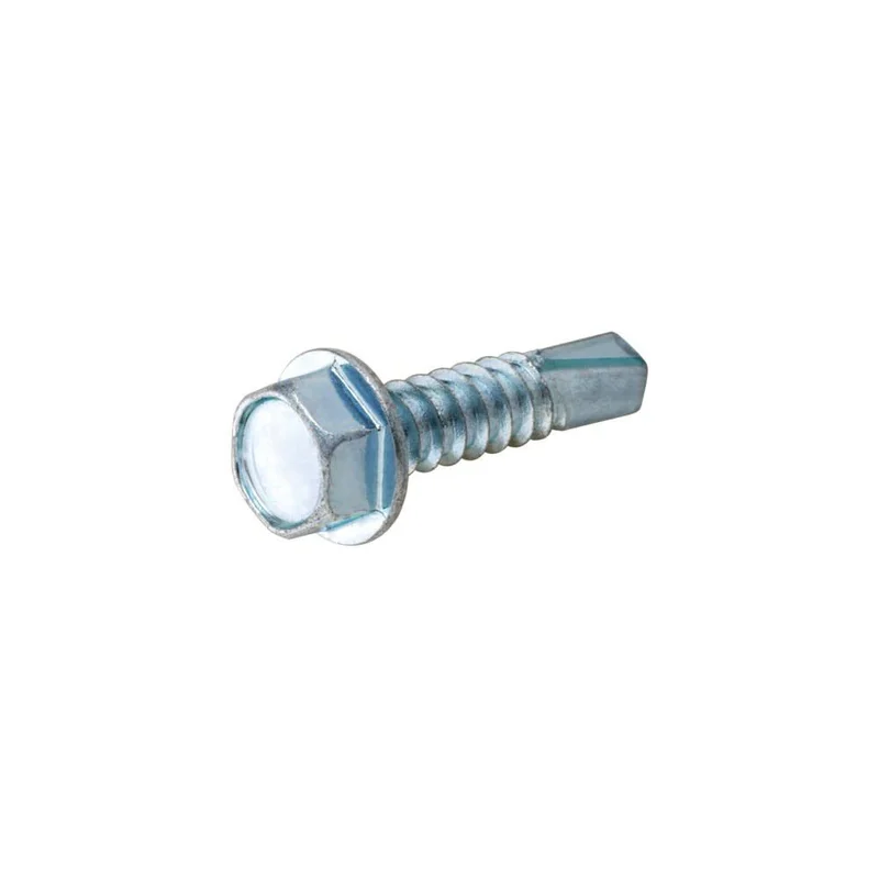#10-16 x 1 1/4in Zinc Hex Washer Self Drilling Screw 100pk HF560334