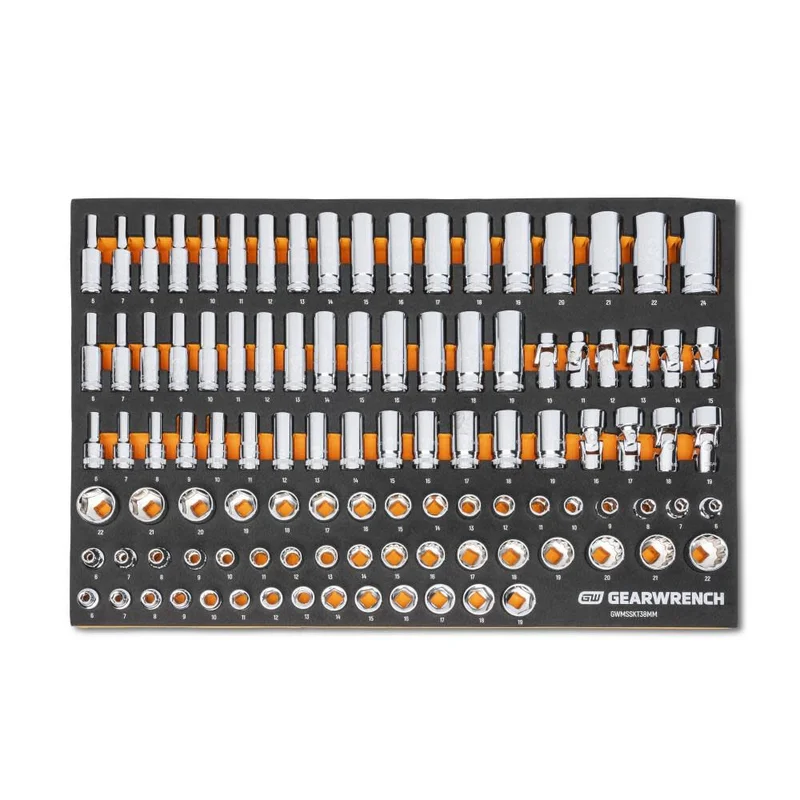 3/8 in Drive Master Metric Socket Set in Foam Storage Tray 104pc GWMSS